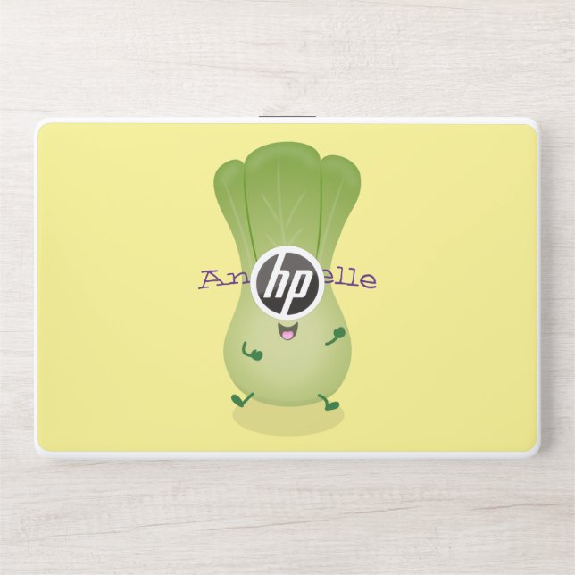 Cute baby bok choy cartoon illustration HP laptop skin (Front)