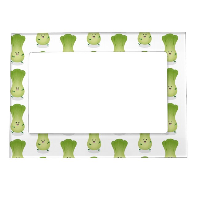 Cute baby bok choy cartoon illustration magnetic frame (Front)