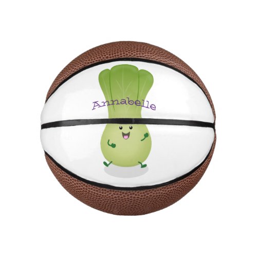 Cute baby bok choy cartoon illustration mini basketball