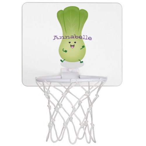 Cute baby bok choy cartoon illustration mini basketball hoop