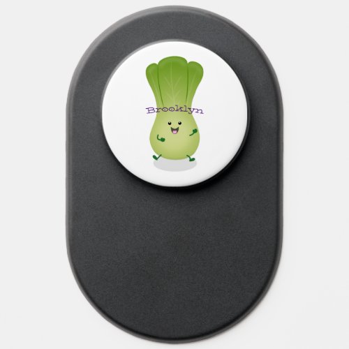 Cute baby bok choy cartoon illustration PopSocket