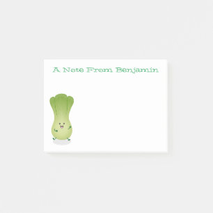 Cute baby bok choy cartoon illustration post-it notes