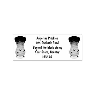 Cute baby bok choy cartoon illustration rubber stamp