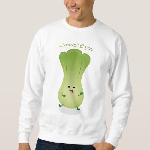 Cute baby bok choy cartoon illustration sweatshirt