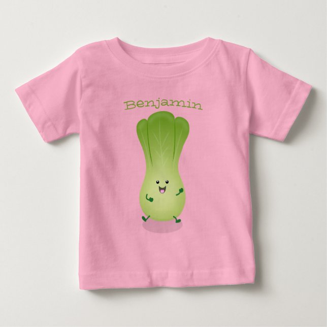 Cute baby bok choy cartoon illustration T-Shirt (Front)