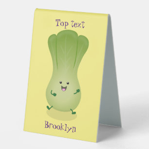 Cute baby bok choy cartoon illustration table tent