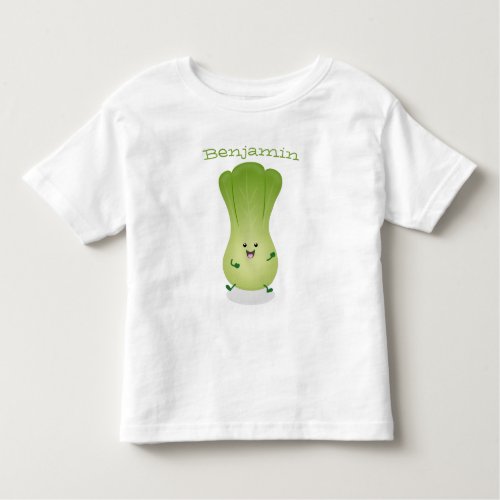 Cute baby bok choy cartoon illustration toddler t_shirt