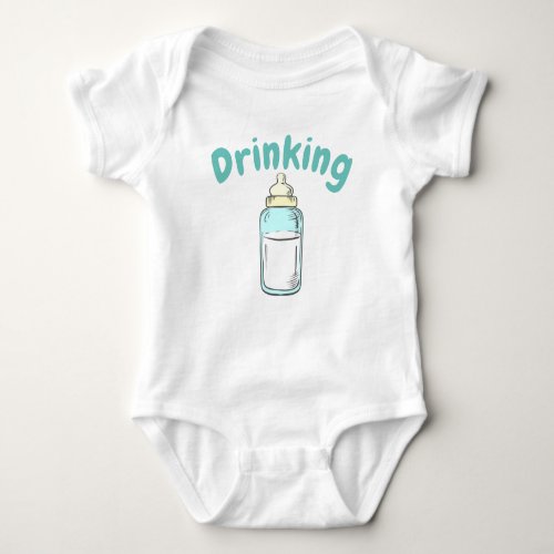 cute baby bottle drinking buddies twin baby bodysuit