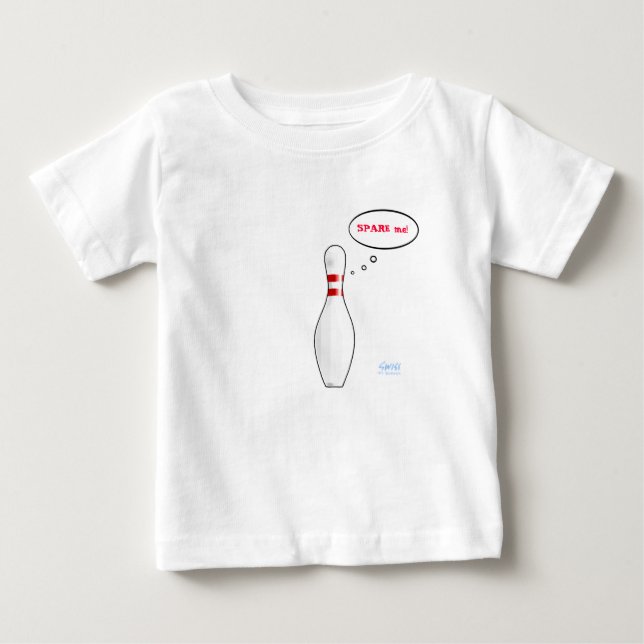 Cute Baby Bowler Spare Me Bowling Team Mascot T-Shirt (Front)