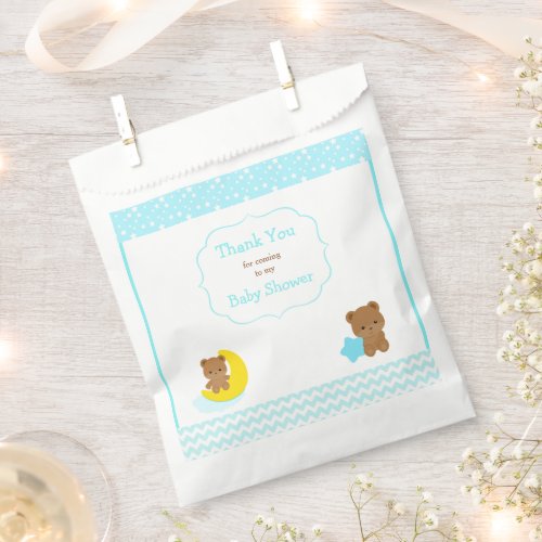Cute Baby Boy Bears Baby Shower Party Favor Favor Bag
