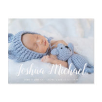 cute baby boy birth announcement photo postcard