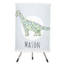 Cute Baby Boy Blue Doodle Dinosaur Nursery Tripod Lamp