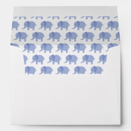 Cute baby boy blue elephant envelope