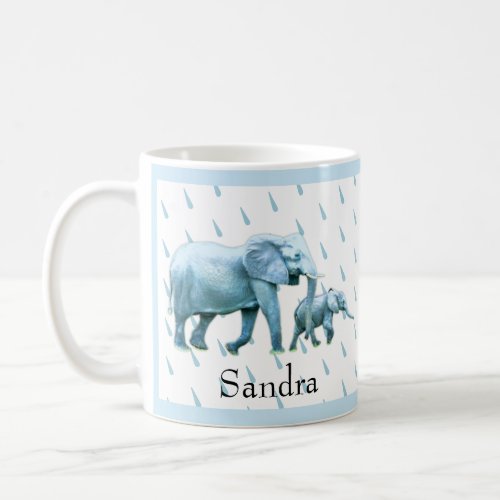 Cute Baby boy blue Elephants Baby Shower Coffee Mug