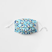 Cute Baby Boy Blue Owls on Branches Kids' Cloth Face Mask (Front, Unfolded)