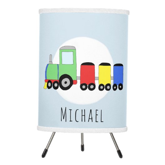 Cute Baby Boy Colorful Transport Train Kids Tripod Lamp (Front)