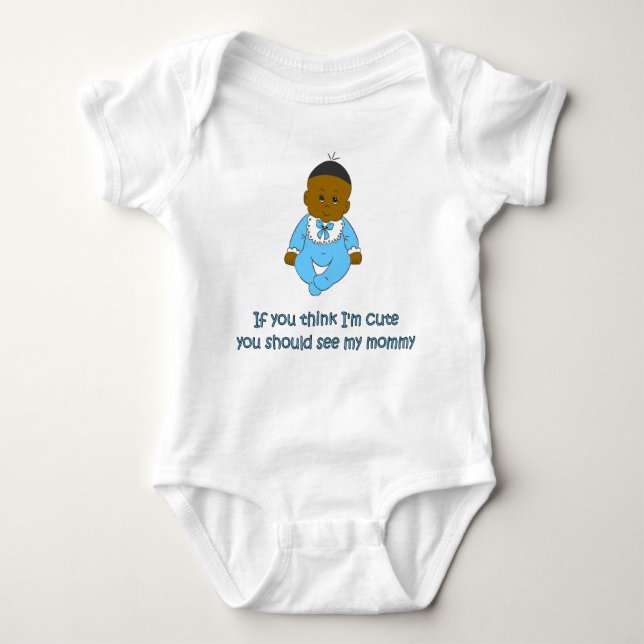Cute Baby Boy (Dark) Baby Bodysuit (Front)