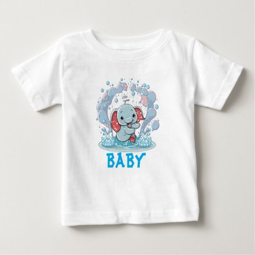 Cute baby boy elephant  baby T_Shirt