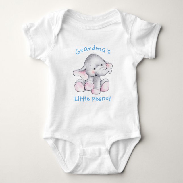 Cute Baby Boy Elephant Little Peanut Baby Bodysuit (Front)