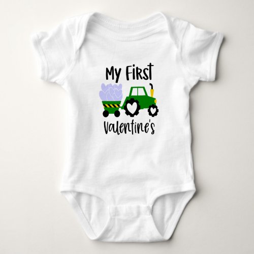 cute baby boy first Valentines Day Baby Bodysuit