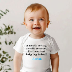 Cute Baby Boy Gift, Personalized With Rhyme,  Baby Bodysuit