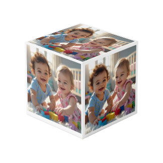 Cute Baby Boy & Girl Playing in a Sunlit Nursery Cube