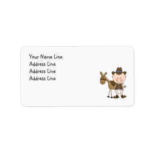 Cute Baby Boy & Horse Pony Custom Western Label