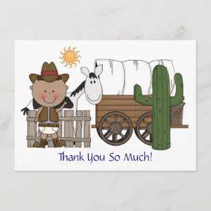 Cute Baby Boy Horse Pony Custom Western Thank You Card