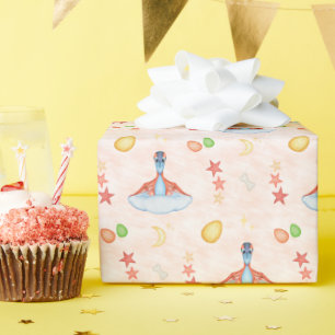 Cute Baby Boy Jurassic Birthday Dinosaur Wrapping Paper