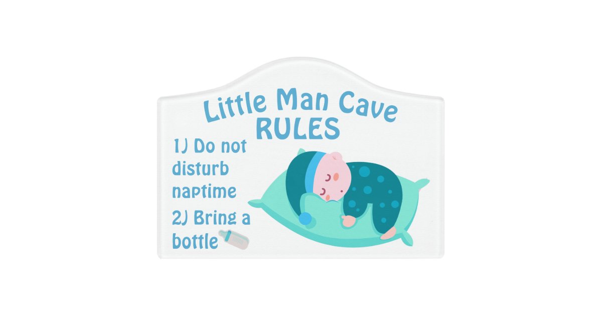 Cute Baby Boy Little Man Cave Rules Nursery Door Sign Zazzle Com A lil' man cave nursery. cute baby boy little man cave rules nursery door sign zazzle com