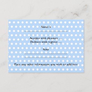 Cute Baby Boy  On Blue Polka Dot Pattern. Rsvp Card by Graphics_By_Metarla at Zazzle
