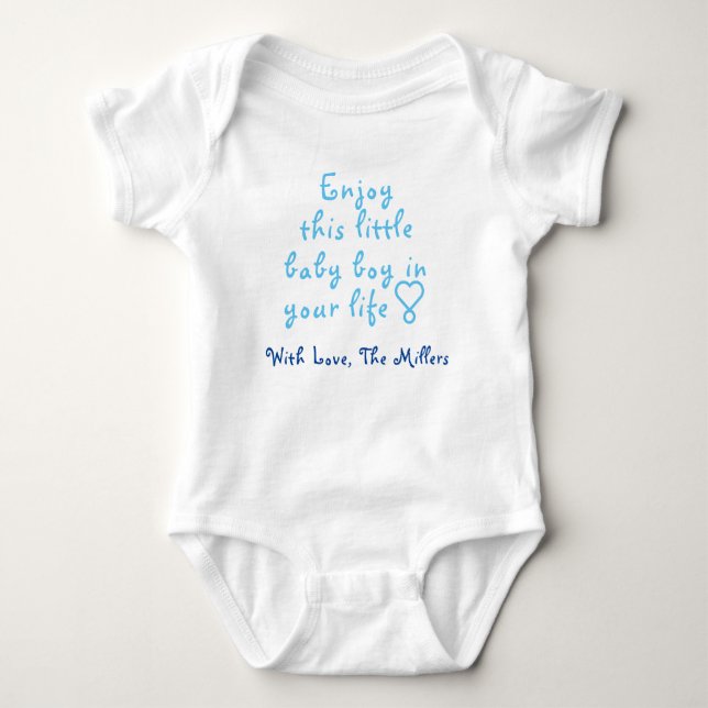 Cute Baby Boy One-Piece, Personalized Baby Gift, Bodysuit (Front)