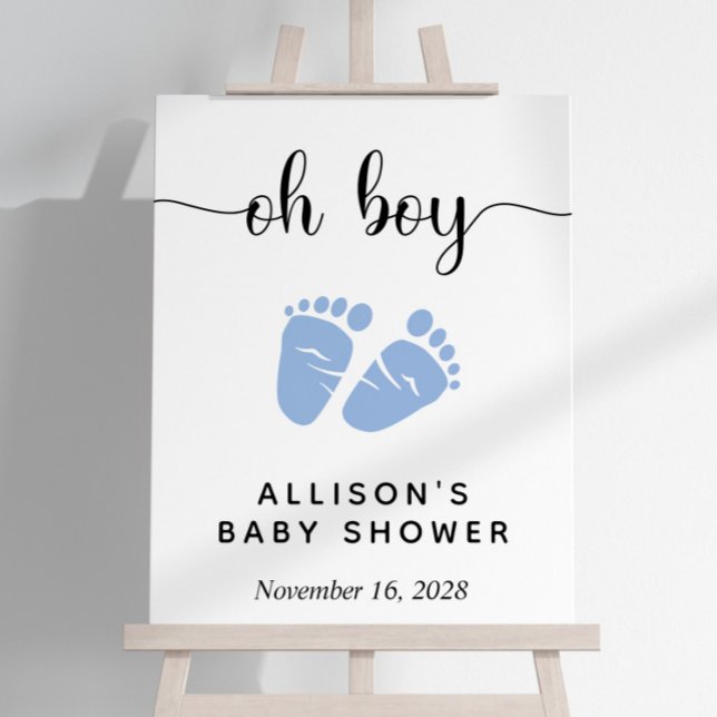 Cute Baby Boy Shower Blue Feet Welcome Sign (Creator Uploaded)