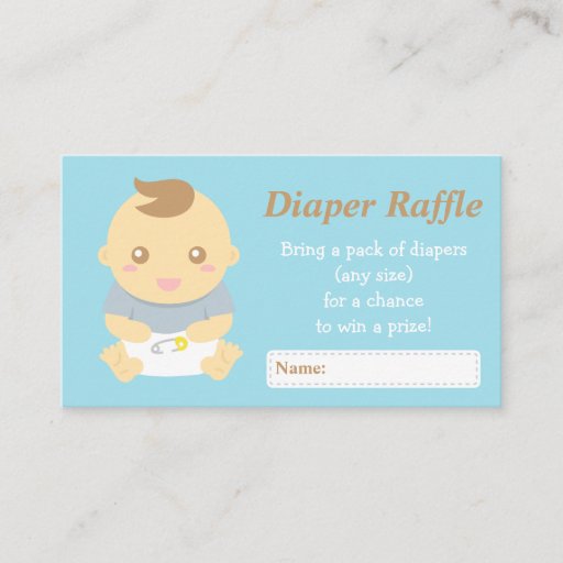 Customizable Cute Baby Boy Shower Grey Diaper Raffle Tickets Business Card Templates
