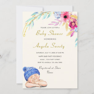 Cute Baby Boy Shower Invitation Example