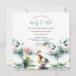 Cute Baby Boy Shower Invitations Duckling
