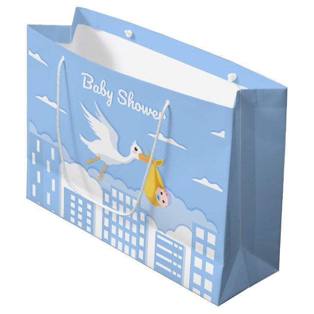 cute baby boy shower  large gift bag (Front Angled)