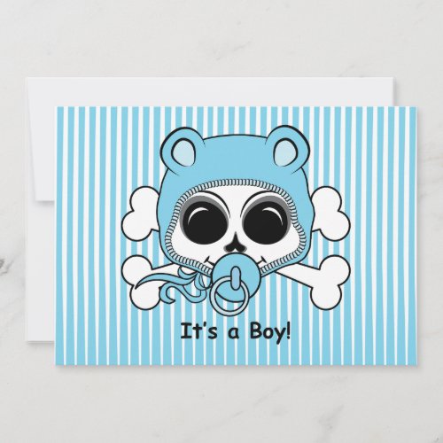 Cute Baby Boy Skull Custom Invites