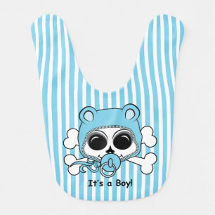 Cute Baby Boy Skull Bib