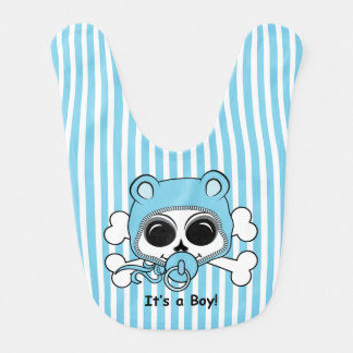 Cute Baby Boy Skull Bib