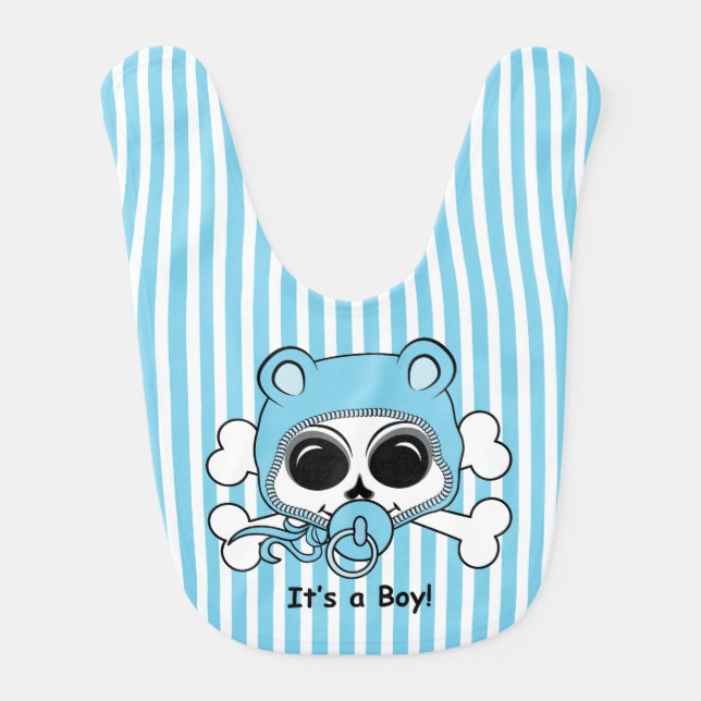 Cute Baby Boy Skull Bib (Front)
