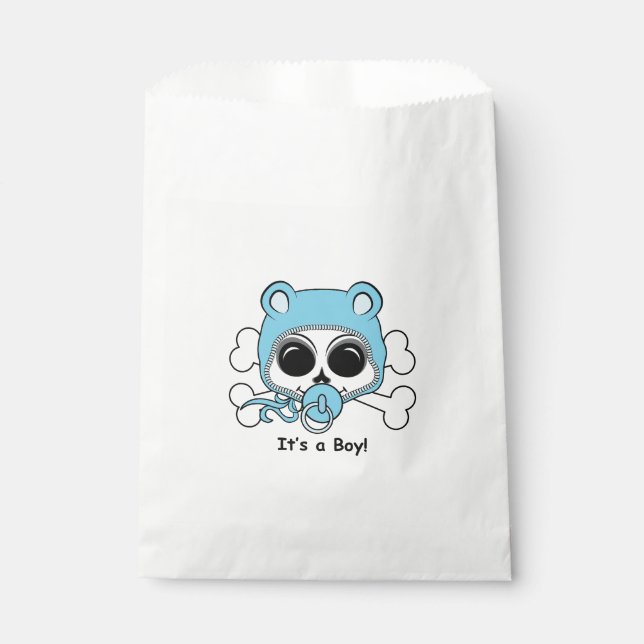 Cute Baby Boy Skull Favor Bag (Front)