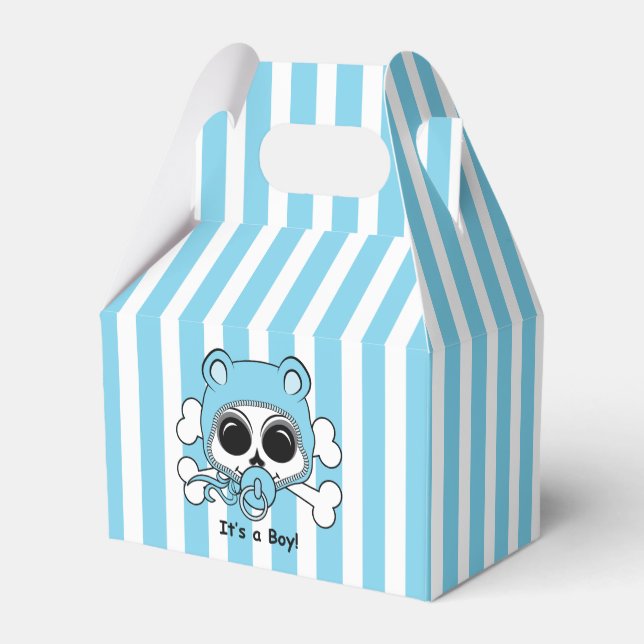 Cute Baby Boy Skull Favor Boxes (Back Side)