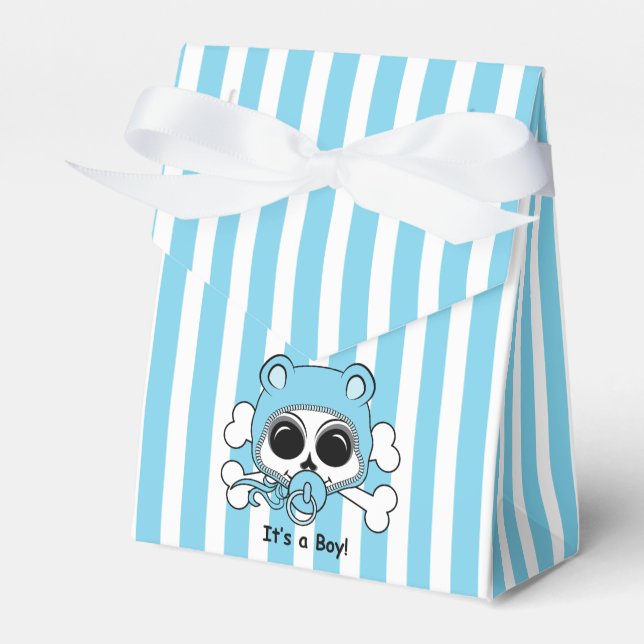 Cute Baby Boy Skull Favor Boxes (Front Side)