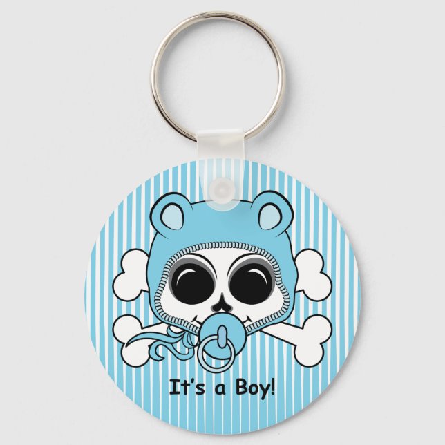 Cute Baby Boy Skull Keychain (Front)