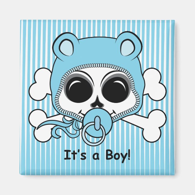 Cute Baby Boy Skull Magnet (Front)