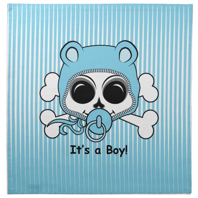 Cute Baby Boy Skull Napkin (Front)