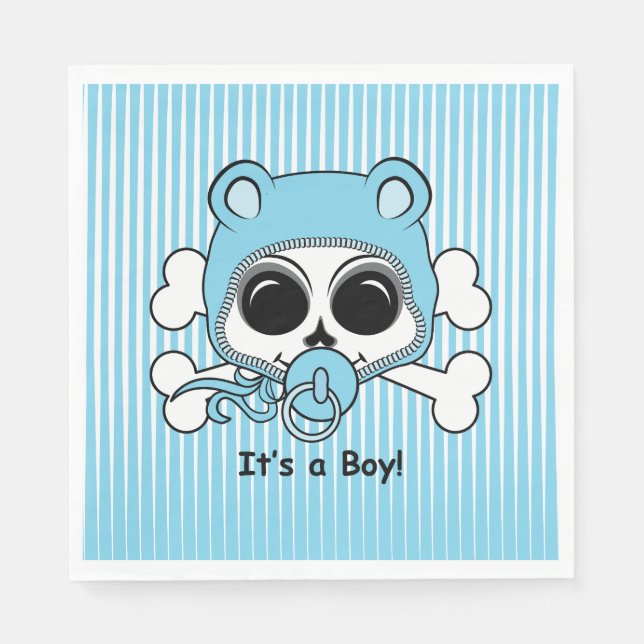 Cute Baby Boy Skull Napkins (Front)