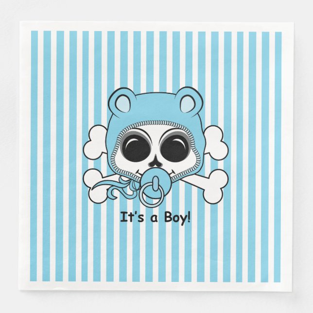 Cute Baby Boy Skull Paper Dinner Napkins (Front)