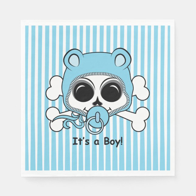 Cute Baby Boy Skull Paper Napkins (Front)